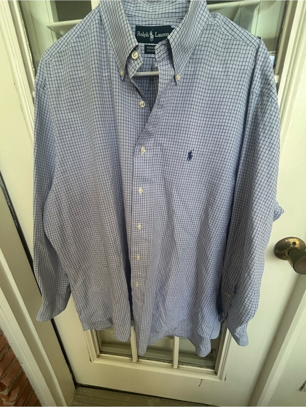 Ralph Lauren Men’s Blue Windowpane Button-Down Shirt